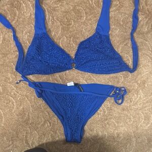 Blue Lace Bikini Set